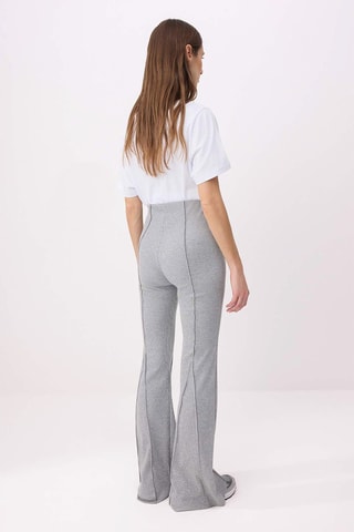 Pantalon flare taille haute - Gris