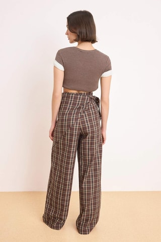 Pantalon wide legs - Marron