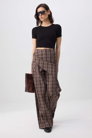 Pantalon wide legs - Marron