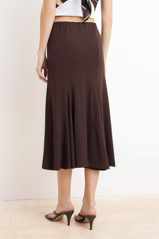 Jupe midi - Marron