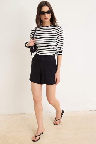 Short regular taille haute - Noir
