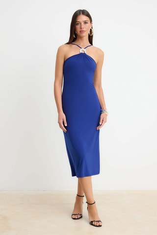 Robe midi - Bleu foncé