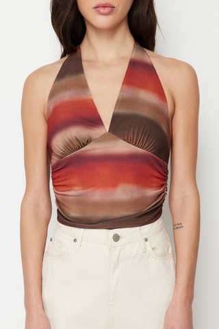 Top - Rouge et marron