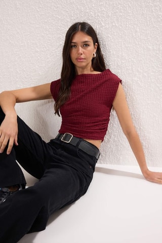 Top - Caqui - Vermelho