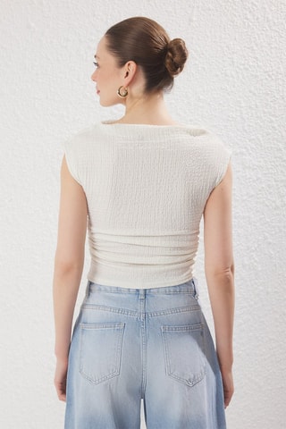 Top - Caqui - Branco