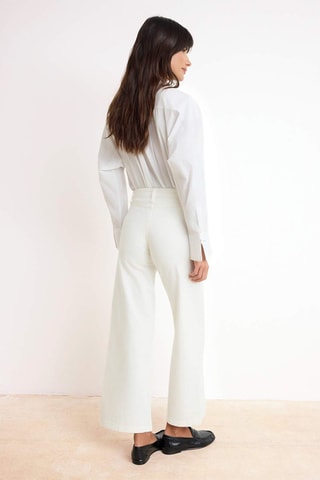 Jean wide legs taille haute - Blanc