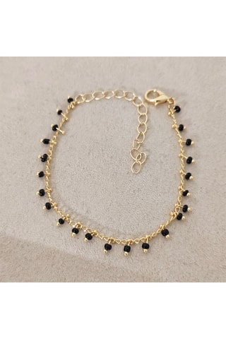 Bracelet - laiton plaqué or & pierres de cristal 