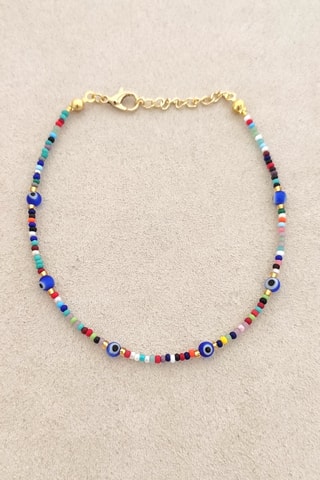 Bracelet de cheville - laiton plaqué or & perles Miyuki - Multicolor