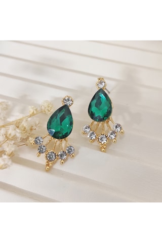 Boucles d'oreilles - Laiton plaqué or & agate