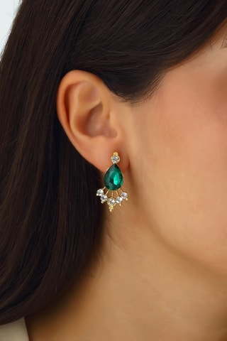 Boucles d'oreilles - Laiton plaqué or & agate
