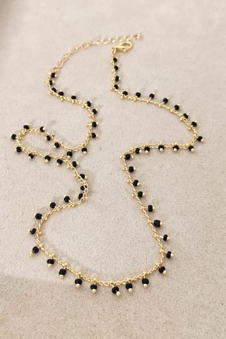 Collier - Laiton plaqué or & pierre en cristal