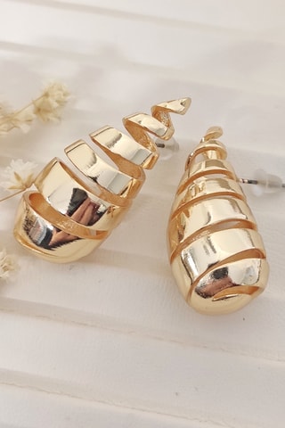 Boucles d'oreilles pendantes - Laiton plaqué or