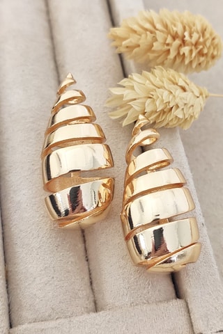 Boucles d'oreilles pendantes - Laiton plaqué or