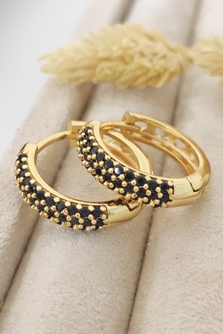 Boucles d'oreilles - Laiton plaqué or & zirconium