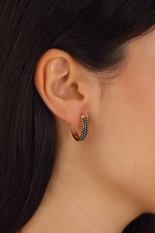 Boucles d'oreilles - Laiton plaqué or & zirconium