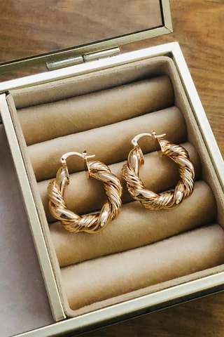 Argolas folheadas a ouro fino amarelo