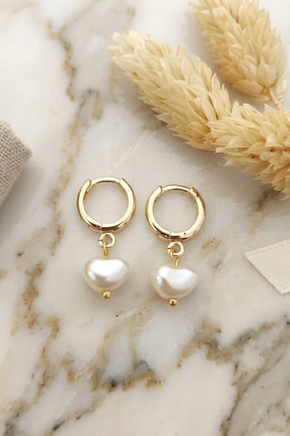 Boucles d'oreilles - Laiton plaqué or & perle