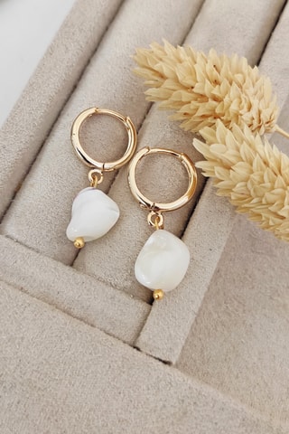 Boucles d'oreilles - Laiton plaqué or & perle