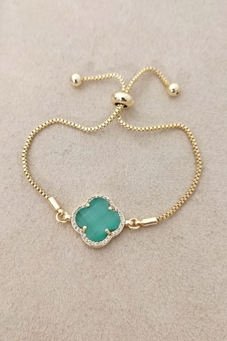 Bracelet - Laiton plaqué or & pierre - Bleu