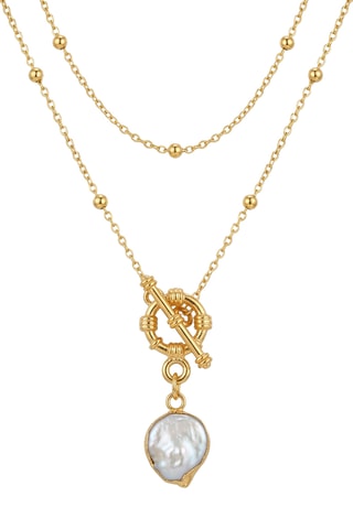 Collier doré à l'or fin - Nacre
