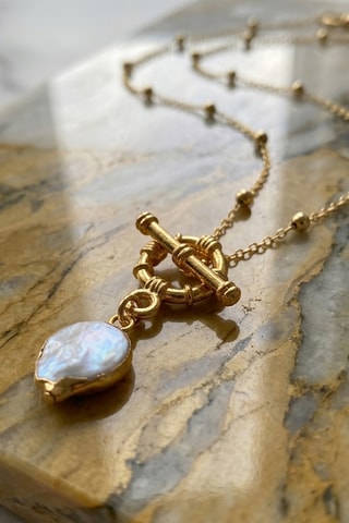 Collier doré à l'or fin - Nacre