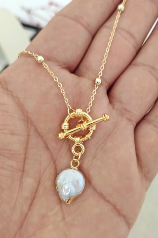 Collier doré à l'or fin - Nacre