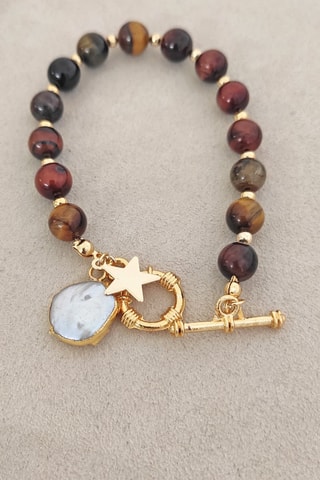 Bracelet - Laiton plaqué or & pierres