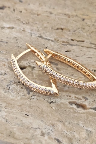 Boucles d'oreilles - Plaqué or jaune et zircons