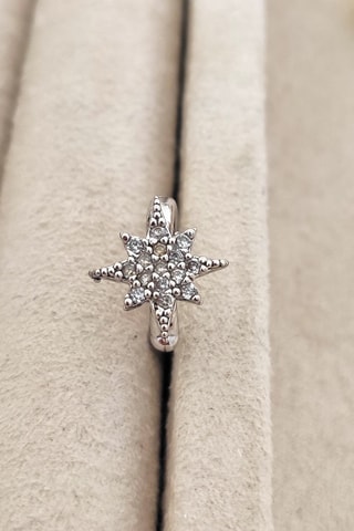 Earcuff - Laiton argenté & zirconium