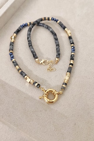 Collier - Laiton plaqué or & pierres de cristal