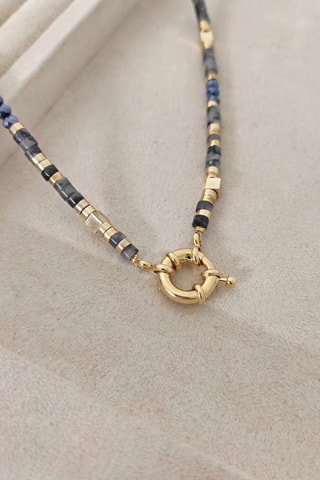 Collier - Laiton plaqué or & pierres de cristal