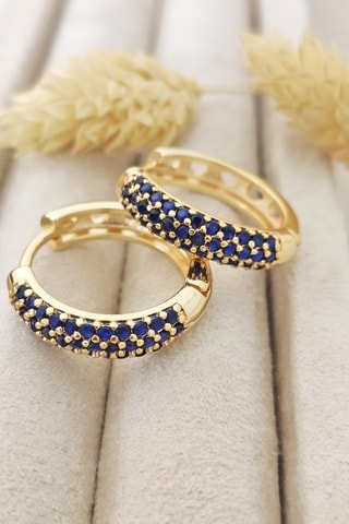 Boucles d'oreilles - Laiton plaqué or & zircon