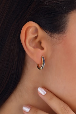 Boucles d'oreilles - Laiton plaqué or & zircon
