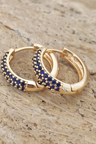 Boucles d'oreilles - Laiton plaqué or & zircon