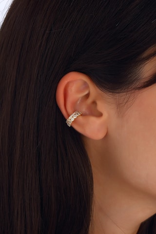 Earcuff - Laiton plaqué or & zirconium