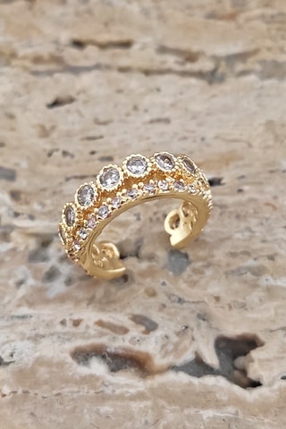 Earcuff - Laiton plaqué or & zirconium
