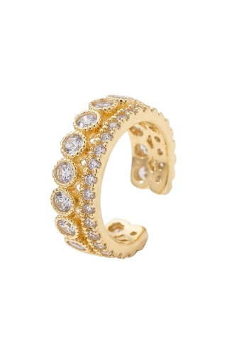 Earcuff - Laiton plaqué or & zirconium