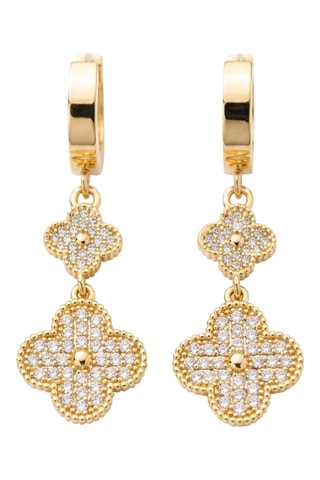 Boucles d’oreilles dorées à l'or fin - Zircons