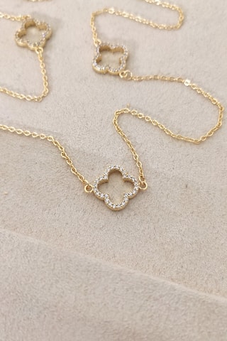 Sautoir doré à l'or fin - Zircons