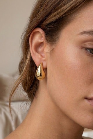 Boucles d'oreilles gouttes - Laiton plaqué or