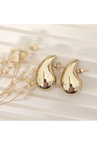 Boucles d'oreilles gouttes - Laiton plaqué or