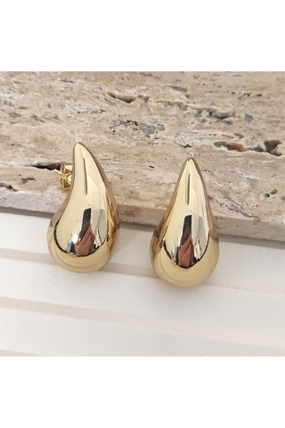 Boucles d'oreilles gouttes - Laiton plaqué or