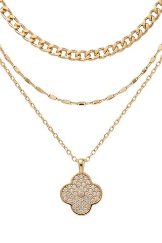 Collier doré à l'or fin - Zircons