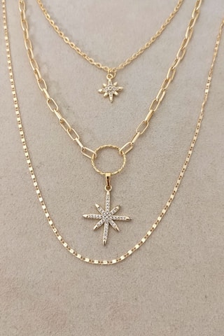 Collier doré à l'or fin - Zircons