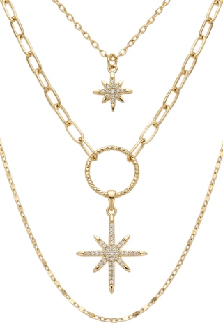 Collier doré à l'or fin - Zircons