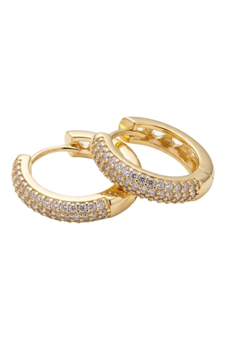 Boucles d'oreilles - Mini créoles - Laiton plaqué or & zircon
