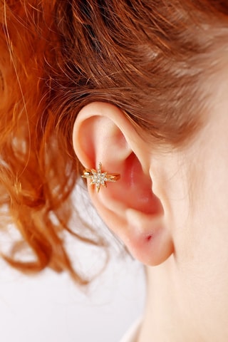 Earcuff - Laiton plaqué or & zirconium