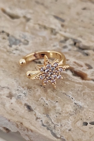 Earcuff - Laiton plaqué or & zirconium