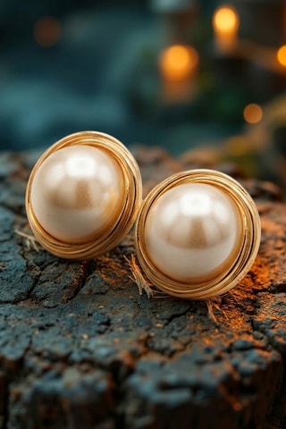 Boucles d'oreilles - Laiton plaqué or & zircon