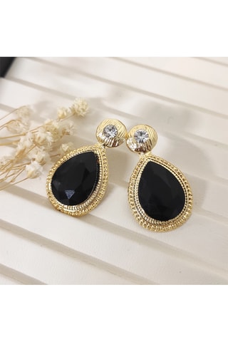 Boucles d'oreilles - Laiton plaqué or & pierre d'Agate